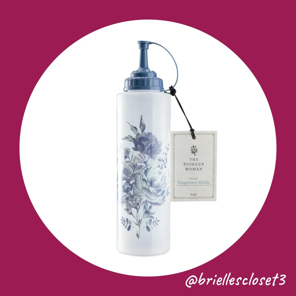 🌸 New The Pioneer Woman Delilah 14-Ounce Dispenser Plastic Clear Bottle, Qty 1